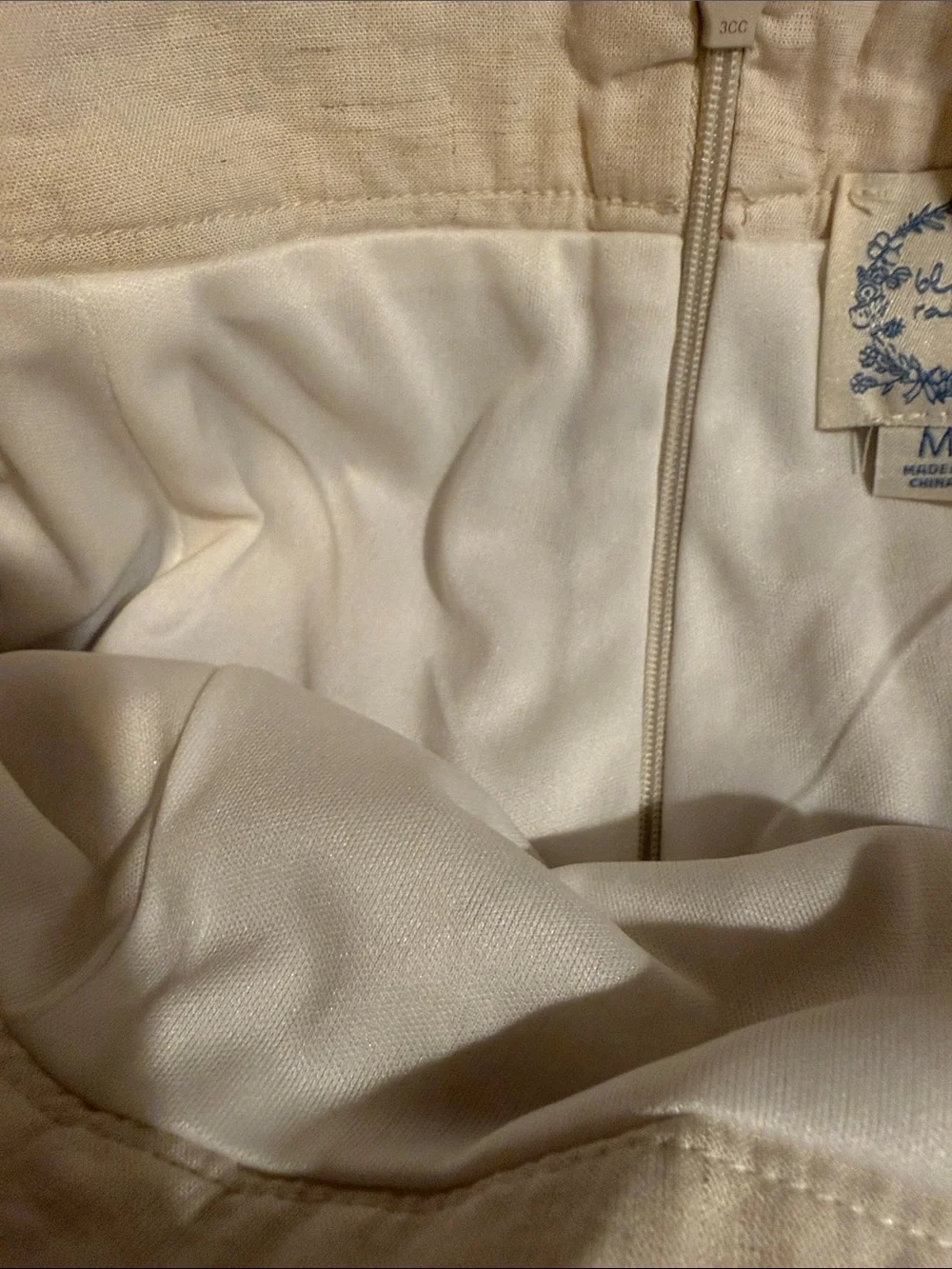 NWT Francesca's Blue Rain Collections Cream Ruffle Tie-Waist High-Rise Shorts